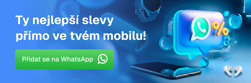 Přidej se do naší WhatsApp skupiny, kde jako první dostaneš tipy na nejlepší slevy a limitované nabídky přímo do svého mobilu! Přidej se do naší WhatsApp skupiny, kde jako první dostaneš tipy na nejlepší slevy a limitované nabídky přímo do svého mobilu!
