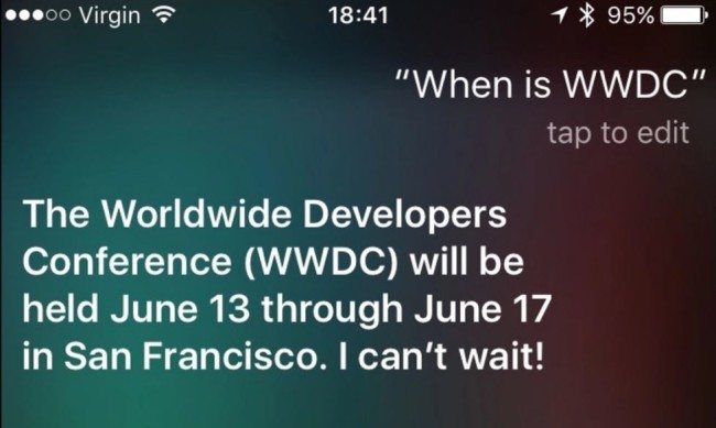 Siri prozradila datum konference WWDC: Apple na ní možná přejmenuje OS X
