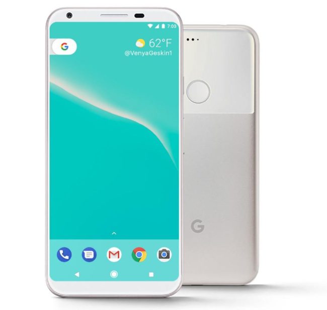 Koncept modelu Google Pixel 2 od Benjamina Geskina