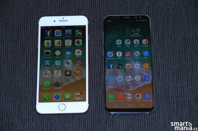 iPhone 8 Plus a Samsung Galaxy S8+