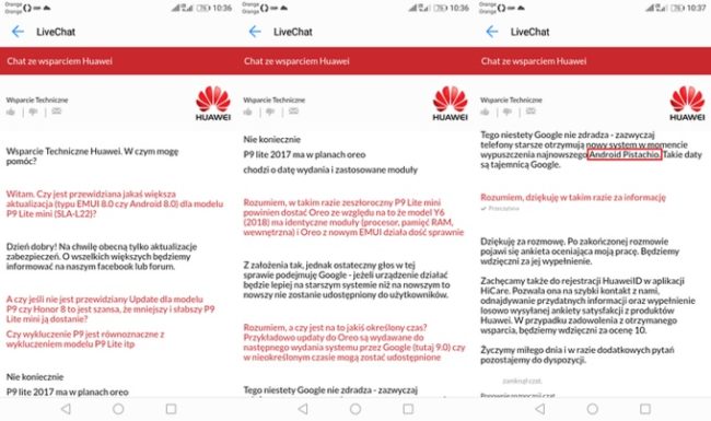 Kódové označení nové verze Androidu prozradil pracovník technické podpory Huawei v Polsku