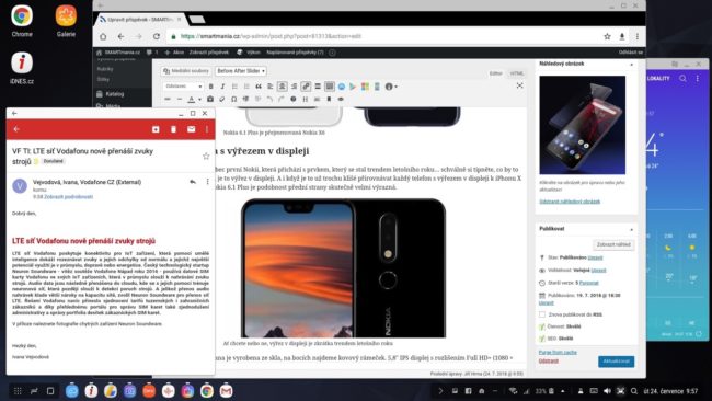 Psaní a editace článků v redakčním systému WordPress nebyla na DeXu žádný problém