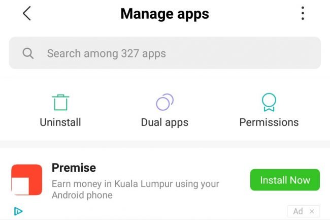 Otravná reklama v MIUI prostředí