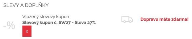 Využijte slevového kódu SW27 a získejte 27% slevu na všechny produkty.