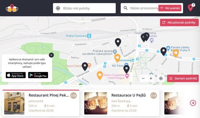 jdes na pivo Webová verze služby Jdeš na pivo