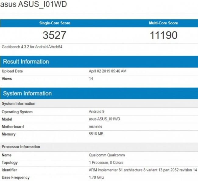ZenFone 6 specs leak