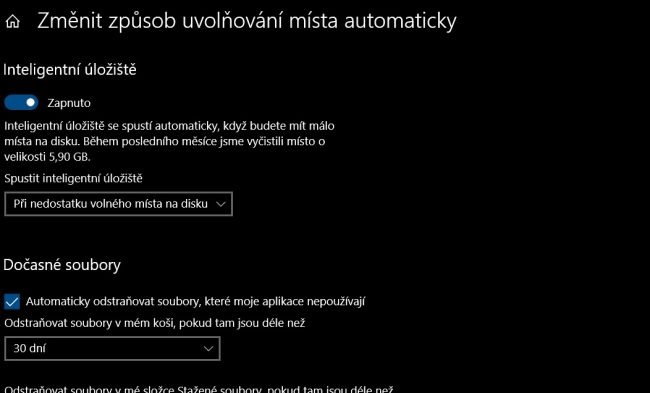 Inteligentní úložiště Jak uvolnit místo na disku ve Windows 10?? Zkuste funkci Inteligentní úložiště