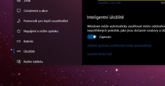 Nastavení úložiště Nastavení úložiště