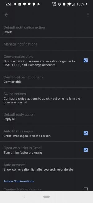 Gmail dark mode