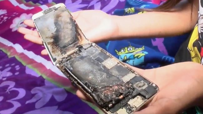 iphone 6 on fire iphone 6 požár