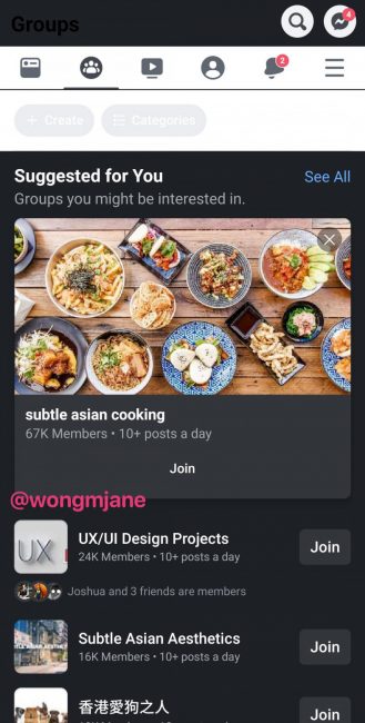 facebook dark mode
