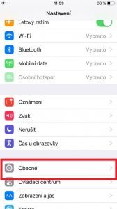 iphone nastaveni