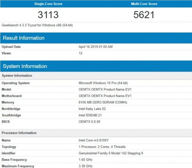 Surface Go Core m3