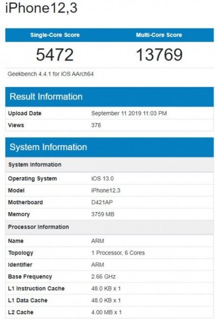 iPhone 11 Pro benchmark