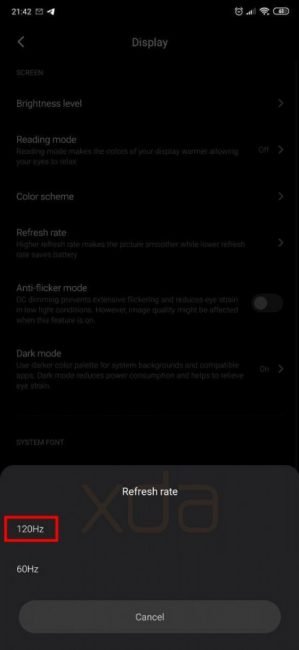 miui 120 hz 2
