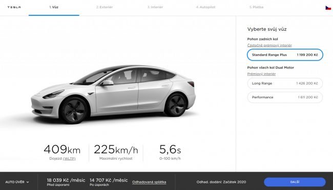 tesla konfigurátor