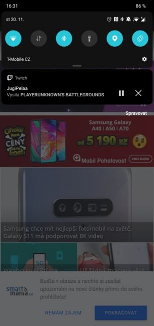 twitch na pozadi android 6