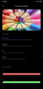 Xiaomi MIUI 11 advanced display