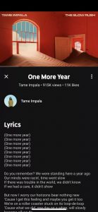 YouTube Music lyrics