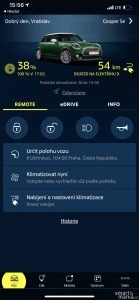 Aplikace nabízí vzdálené ovládání vozu.
