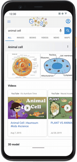 Google AR animal cell