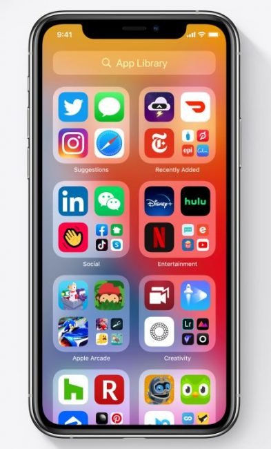 ios 14 app library