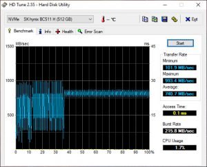 HP probook 440 g7 hdtune