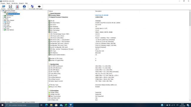 HP probook 440 g7 hwinfo cpu