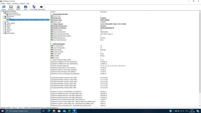 HP probook 440 g7 hwinfo memory