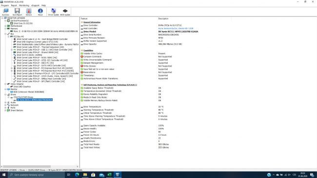 HP probook 440 g7 hwinfo ssd