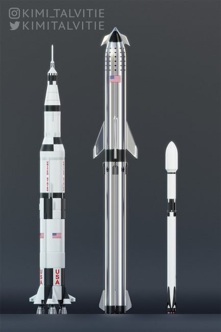 spacex starship saturn falcon