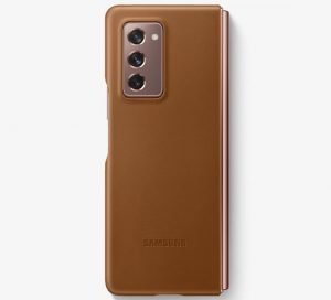 galaxy z fold2 accessories leather cover brown