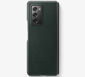 galaxy z fold2 accessories leather cover green
