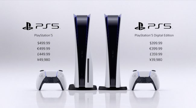 Cena herních konzolí Playstation 5 a Playstation 5 Digital Edition