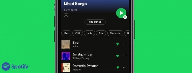 Spotify liked songs filters