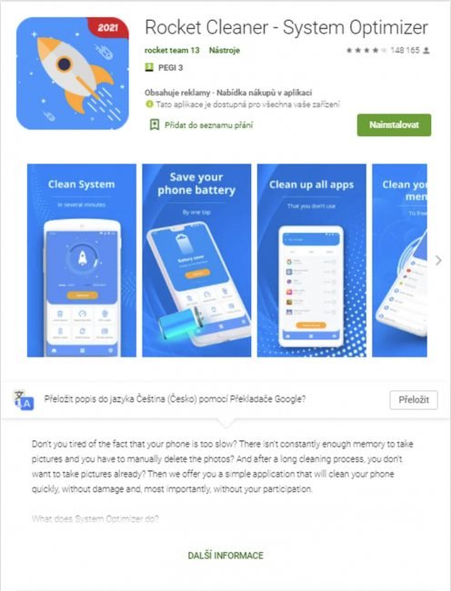 rocket cleaner malware