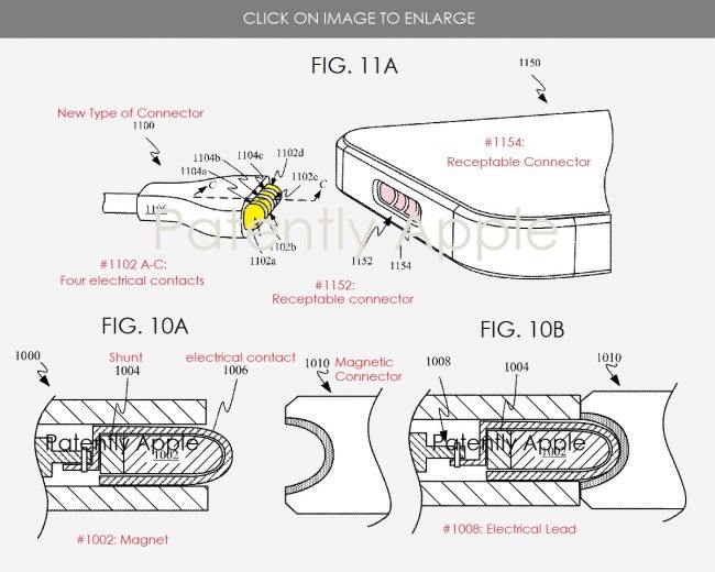 iPhone magnetic connector patent