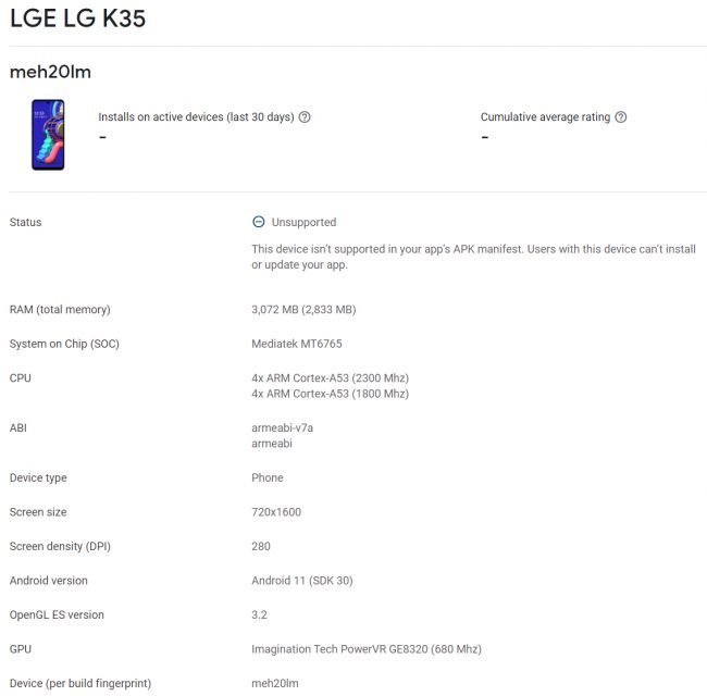 LG K35 2