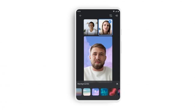 google meet mobile tiled