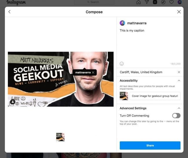 instagram create from desktop 4
