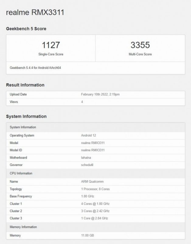 realme gt 2 benchmark