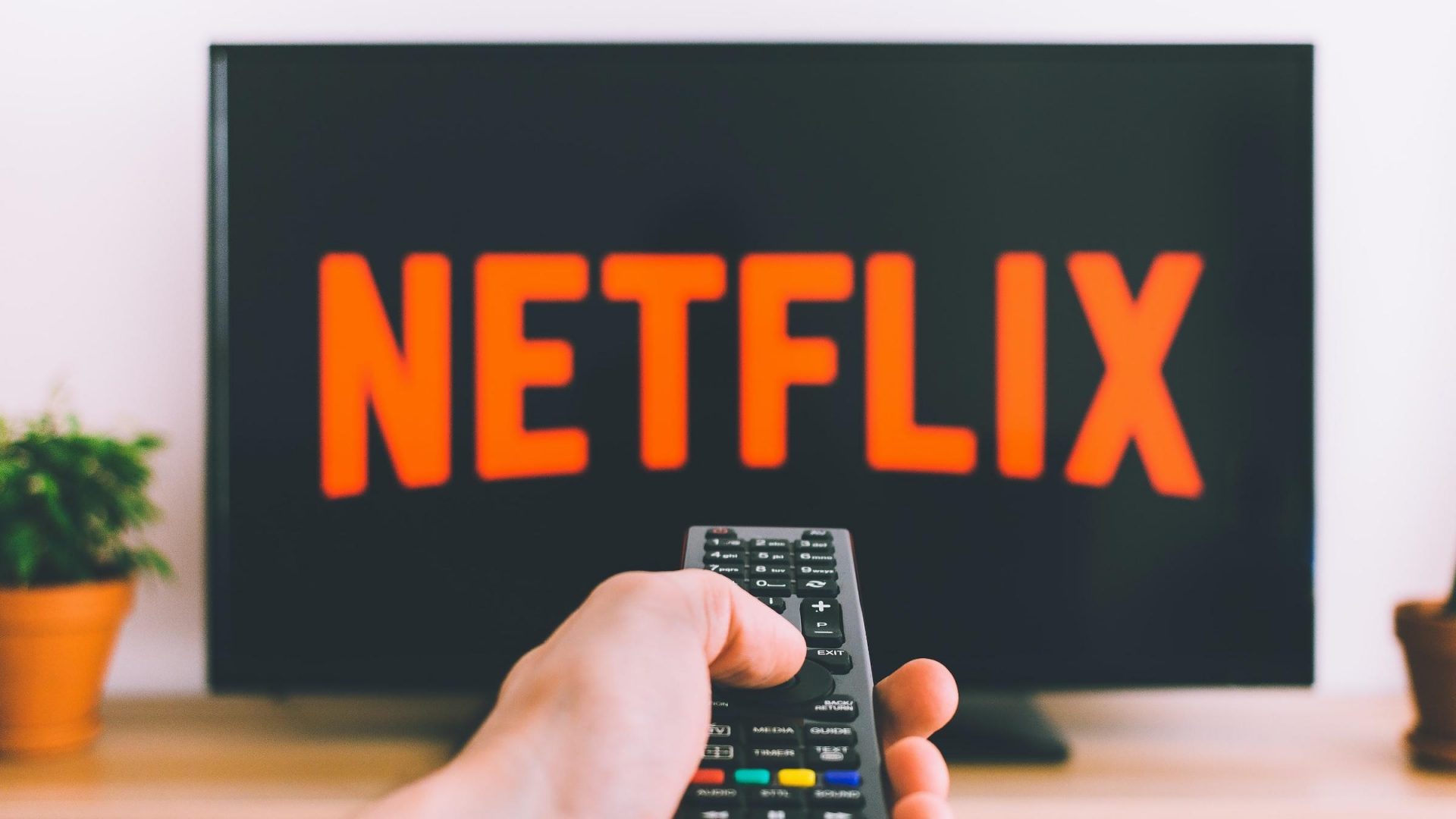 Logo Netflixu na televizi Logo Netflixu na televizi