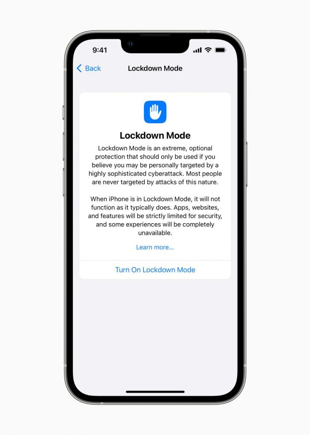 Apple Lockdown Mode update 2022 hero