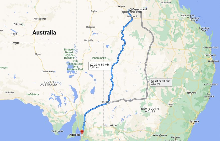 google mapy plan trasy australie
