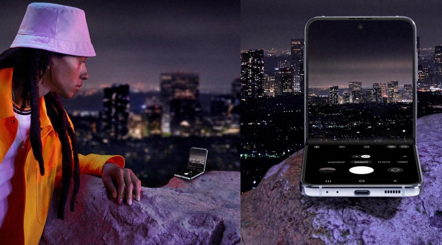 samsung galaxy Z Flip 4 nocni foto