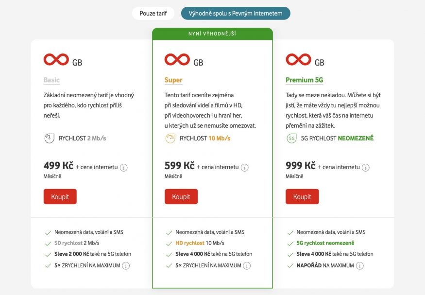 vodafone tarif neomezeny
