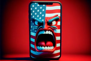 USA smartphone iphone telefon vlajka flag amerika ban midjourney