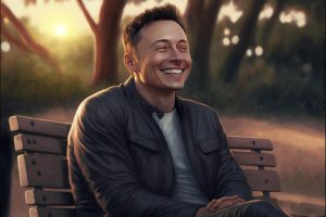 happy elon musk stastny midjourney