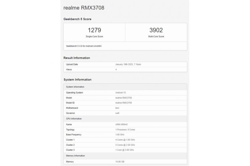 realme geekbench realme geekbench