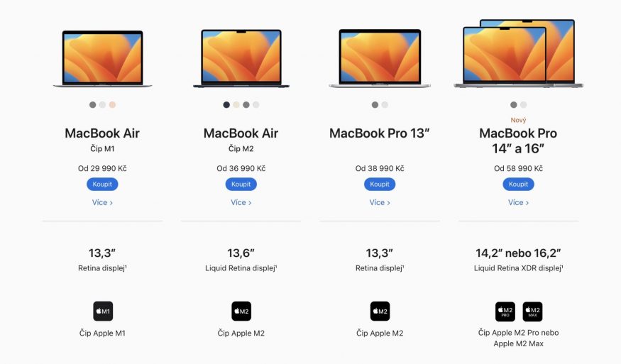 apple macbook ceny